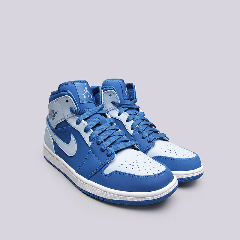 мужские синие кроссовки Jordan 1 Retro Mid 554724-400 - цена, описание, фото 2